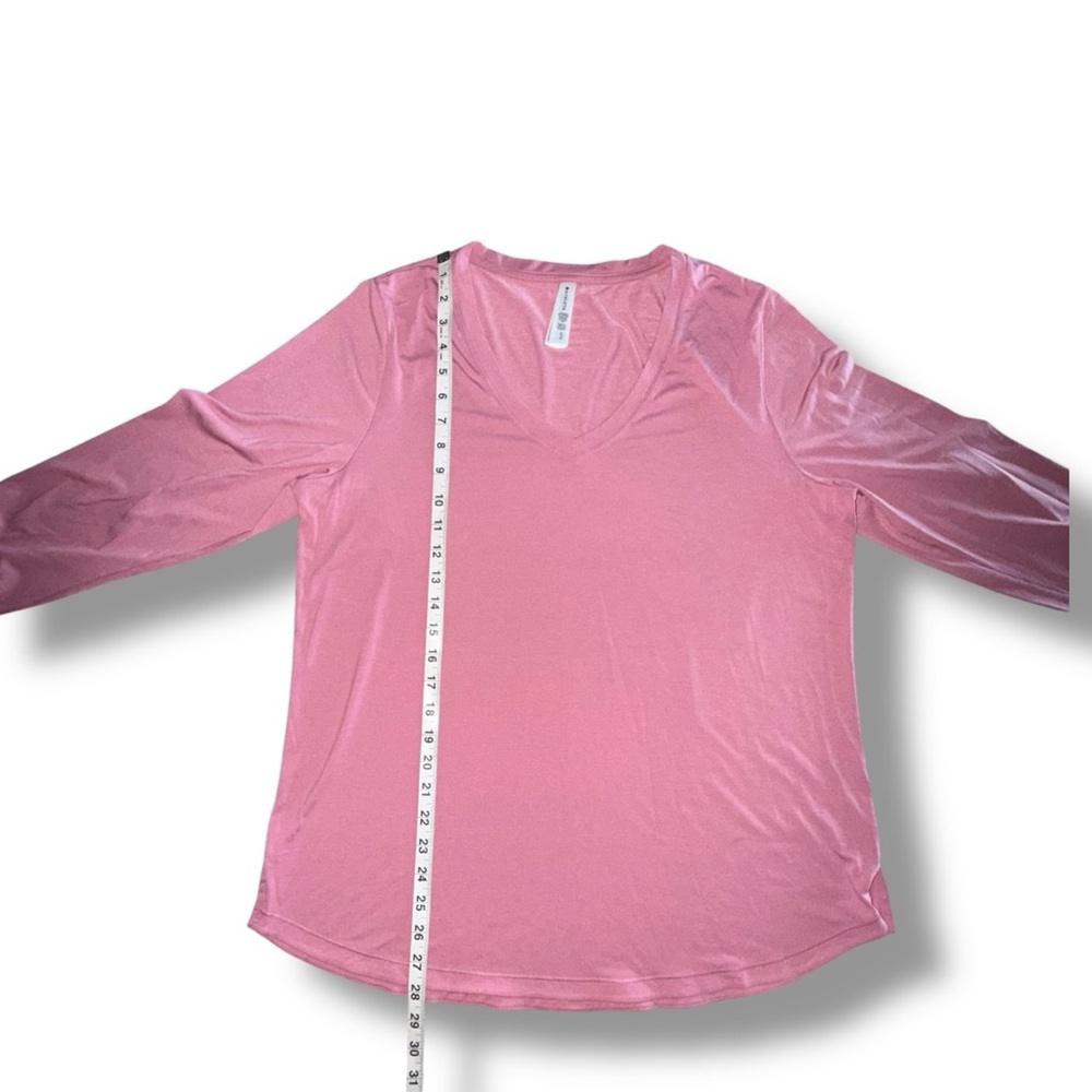 ATHLETA Essential V-Neck Long-Sleeve Top - Antique Rose XL - Picture 12 of 14